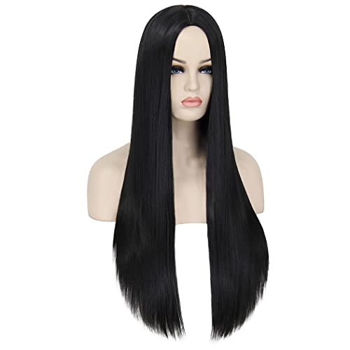 Bopocoko 157BK Long Black Wigs For Women Costume Natural Cute Straight Hair Wigs thumb #1