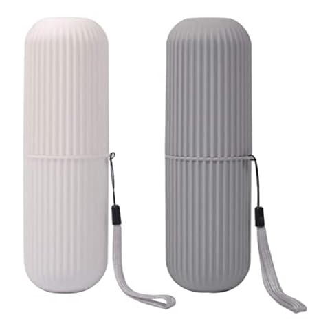 Eyccier 2PCS Travel Toothbrush Holder Portable Toothbrush Case, Business Trips Wash Cup Carrier Cover