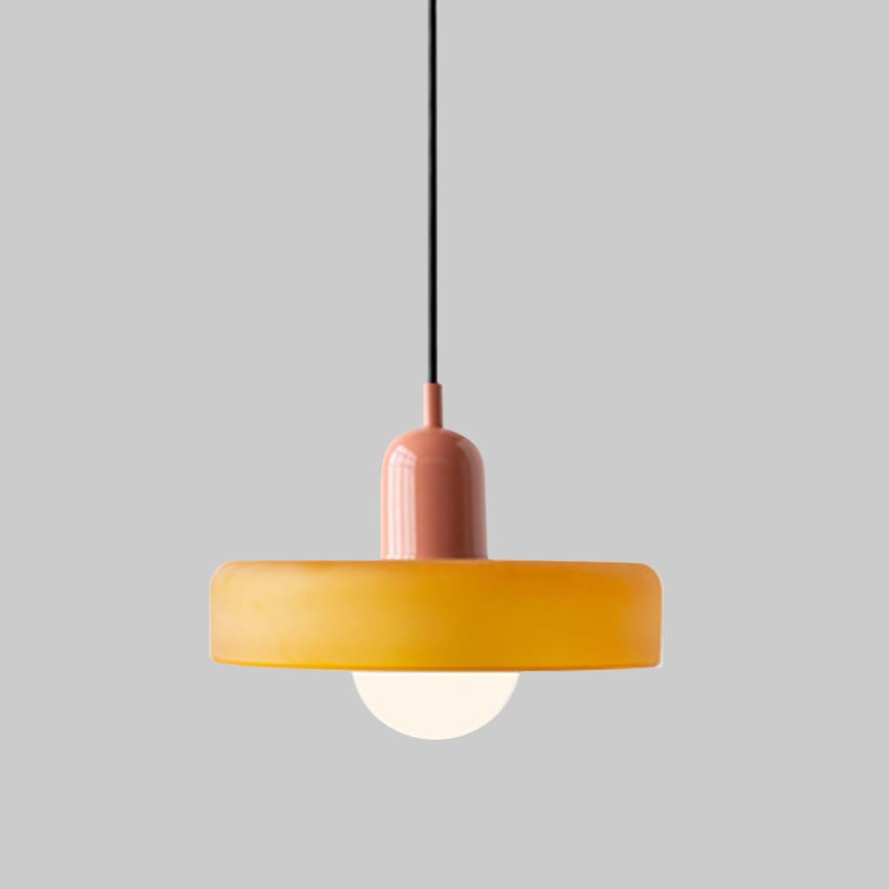 CSXSXAUO Nordic Hanging Light Glass Pendant Lighting Ceiling Fixture Round Small Chandelier Lamp Modern Single Suspended Lights for Dining Room Kitchen Island Cafe Bar Star of