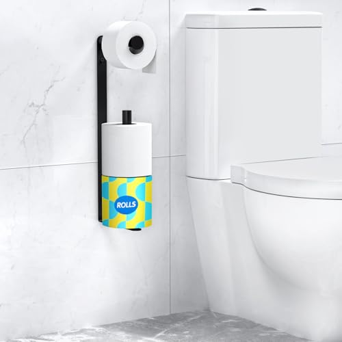 Longzon Matte Black Toilet Paper Holder Wall Mount, Self Adhesive