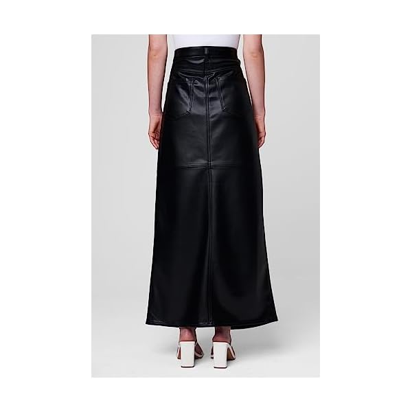 [BLANKNYC] Womens Luxury Clothing Vegan Leather Maxi Skirt with Front Slit Detail, Comfortable & Stylish - Image 4