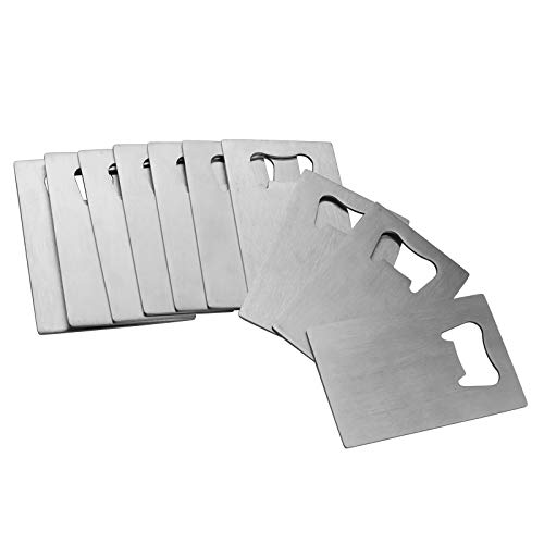 Uumitty Flaschenöffner für Geldbörse, Edelstahl, silberfarben, 10 Stück Cover