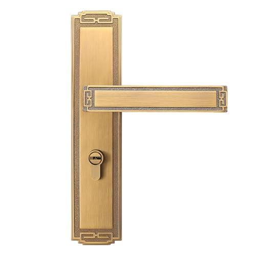 Serrure de porte magnétique silencieuse en bronze de style chinois