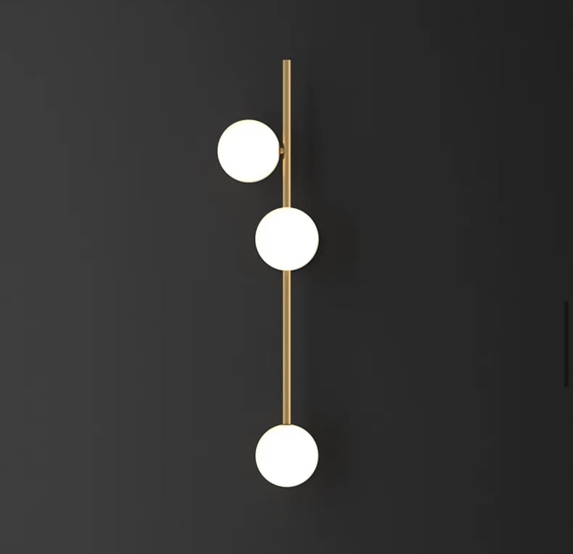 Partenopea Applique vintage in metallo e ampolla in PVC opaco eleganza retrò design classico con porta lampadine G9 per illuminare la parete di casa, bar, ristorante (3 sfere palle)
