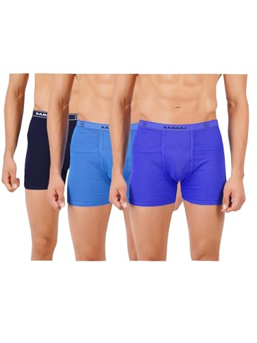 Image of RAMRAJ COTTON Men Cotton Trunks - Multicolor| Outer Elastic Waistband With Double Side Pockets