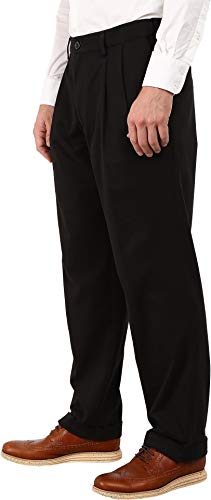 Dockers Men's Relaxed Fit Comfort Khaki Pants-Pleated, Black Metal, 34W x 30L - image 2