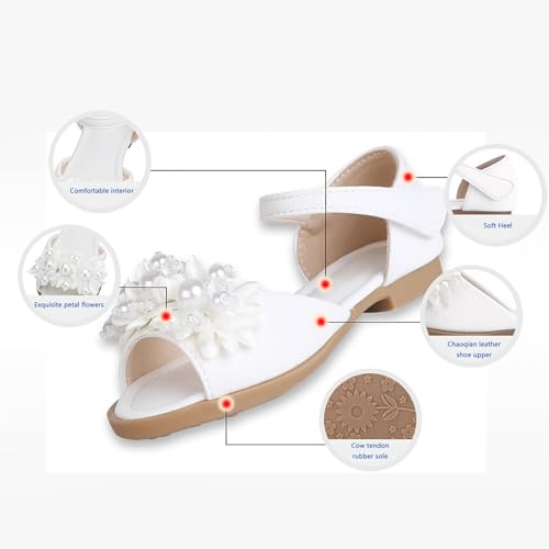 Jazz Shoes for Girls Pearl Flower Leaky Toe Non Slip Sandals Christmas Slippers for Kids2