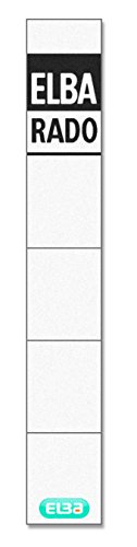 Preisvergleich Produktbild Elba 04294 Einsteckrückenschild für rado plast extra, kurz / schmal VE=10 Stück weiß