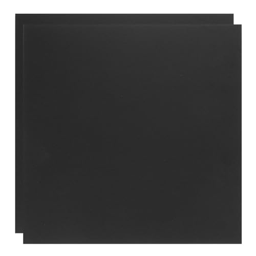 Image of ABS Plastic Sheet 8 x 8 Inch,Flexible Plastic Sheets 1 /12 Inch Thick Thermoplastic Sheet with Leather Texture Black for DIY Crafts Decors 2Pcs