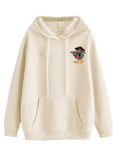 Image of JUNEBERRY Cotton Poly Fleece Oversized Fit Black, Green, Magenta, Mustard, Orange, Purple, Blue, Off White & Grey Graphic Printed Full Sleeve Hoodie for Women