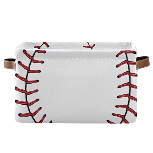 Softball Baseball Nursery Bins Toy Canvas Storage Basket Box Collapsible Clothes Laundry Hamper With Handles For Home Closet Toys Organizer 1 Pcs #TOP20
