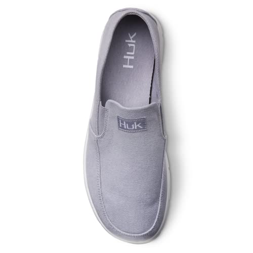 Huk Men's Brewster Slip On Wet Traction Fishing & Deck Shoes Boat, Classic-Grey, 9 #TOP3