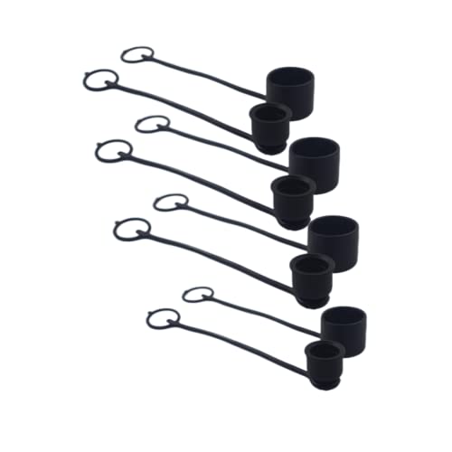 Black Rubber Dust Caps/Plugs For 1/2 Body Flat Face Hydraulic Bobcat Skid Steer Quick Couplers (4 Sets)