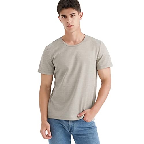 ZKFDP EMF Men A Radiation T-Shirt, RF Radiation Protective Knitted Silver Fiber Men's T-Shirt 5g comunicación EMF Shielding T-Shirt,Round Neck,L Cover