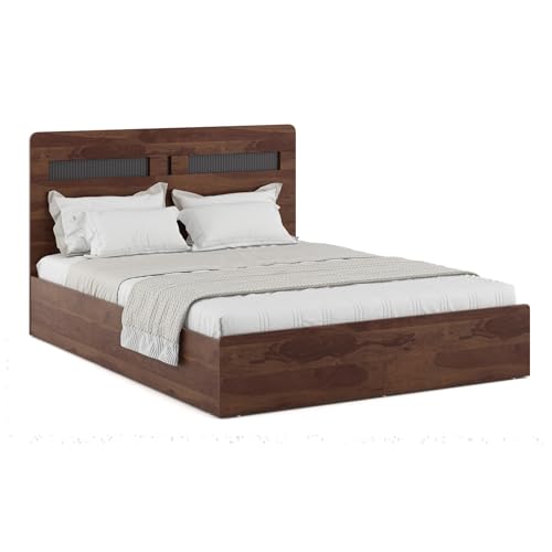 Image of Spacewood Dornik Bed |Queen Size (78 X 60) Engineered Wood Bed with 3 /4th Hydrulic Lifton Storage | 3 Year Warranty | Modern Design |Engineered Wood | Sheesham