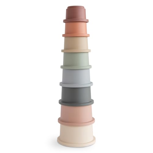 Image of mushie Stacking Cups Toy | Made in Denmark | Ages 10+ Months, Made in Denmark, BPA-Free, Polypropylene Plastic