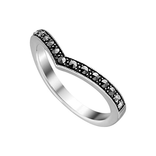 Gemondo USA Sterling Silver Marcasite V Ring2