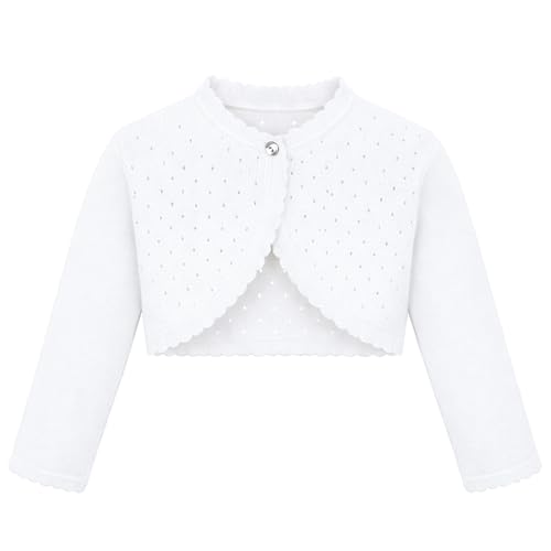 Image of Lilax Baby Girls' Knit Long Sleeve One Button Closure Bolero Shrug