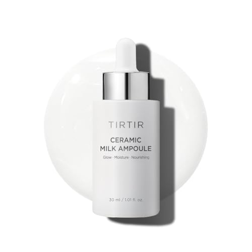 TIRTIR Ceramic Milk Ampoule, Hydrating Face Serum with Ceramides & Vegan Milk Complex for Moisturized, Radiant Skinmic Milk Ampoule, 30 ml