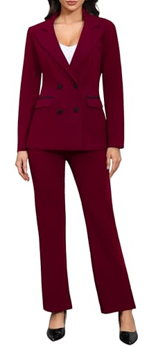 Women's 2 Piece Pant Suits Business Casual Blazer Jacket and