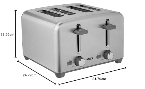 BELLA 4 Slice Toaster, Quick & Even Results Every Time, Wide Slots Fit Any Size Bread Like Bagels or Texas Toast, Drop-Down Crumb Tray for Easy Clean Up, Stainless Steel - Imagem 9