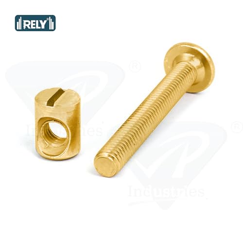 Image of Rely⇒VP INDUSTRIES (Combo Set -10 Pcs) M8x50 mm Allen JCB Screw with Barrel Nut + Allen Key 1 pc | Flat Head Furniture Fastener for Joining Wood Boards, Kitchen Worktops, Cabinets, Cupboards,Cha