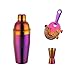 Shaker cocktail Cocktail Shaker Barware outil coloré en acier inoxydable Kit Boston Cocktail Set shaker vin verseurs avec Passoire Mesurer Coupe Barman kit de barman (Color : Rainbow 3 set)