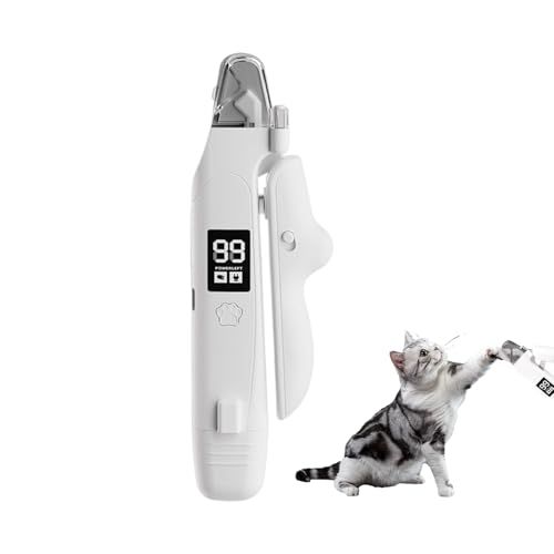 Cortador de uñas para gatos, pantalla digital eléctrica con iluminación LED, cortador de garras y lijadora para perros, destinado a cachorros gatitos pequeños medianos grandes cuidados de patas