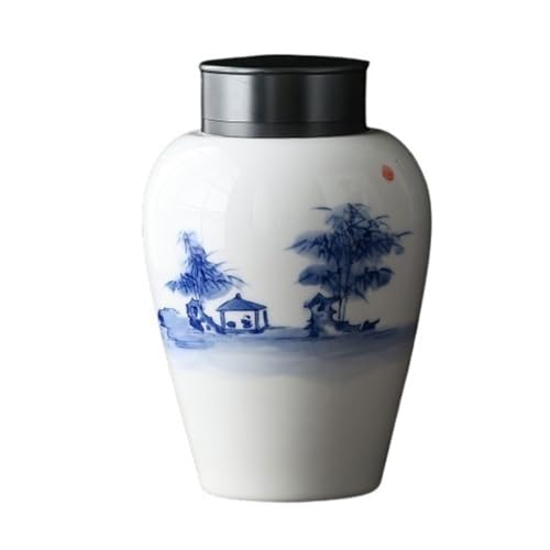 Tarro De Almacenamiento De Té Tarros de almacenamiento de café, tarros de cocina, casa de té pintada a mano, latas de té selladas, latas de té de cerámica for el hogar Contenedores De Almacenamiento D