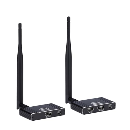 Image of Wireless HDMI Transmitter and Receiver, 5.8GHz Wireless HDMI Extender 590Ft/ 180M Up to 1080P@60hz Video Resolution, Support laptops, PCs, Blu-ray Player, DVD, Digital Video Cameras etc(Black)