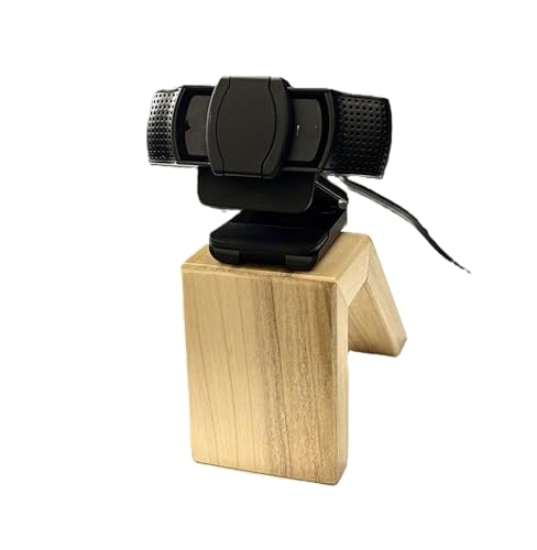 EffjWoodProducts Webcam Stand (Solid Wood, Compact, Angled) (Natural Poplar)
