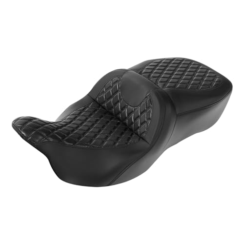 C.C. RIDER Gel Driver Rider Passenger Seat Diamond 2-Up Seat fit for Harley Touring Road King FLHR Street Glide FLHX Road Glide FLTRX 2009-2023