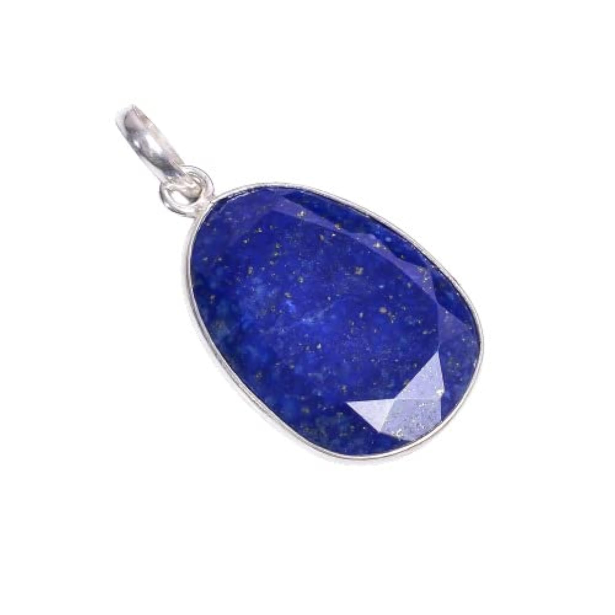 Women's AAA+ Exclusive Lapis Lazuli Fancy Shape Sterling Pendant