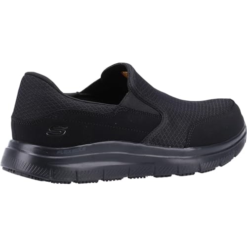 Skechers Men's Sneakers Food Service Shoe, Black Mesh Water Stain Repellent Spray, 8