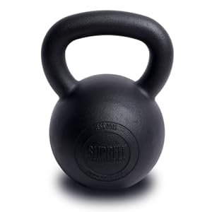 SUPRFIT Econ Kettlebells – Pulverbeschichtete Kugelhantel aus Gusseisen für Kraft- & Crosstraining – Ideal zum Reißen, Stoßen & Drücken, Perfekt als Kettlebell Set, Gewicht: 4-48kg, Schwarz lackiert