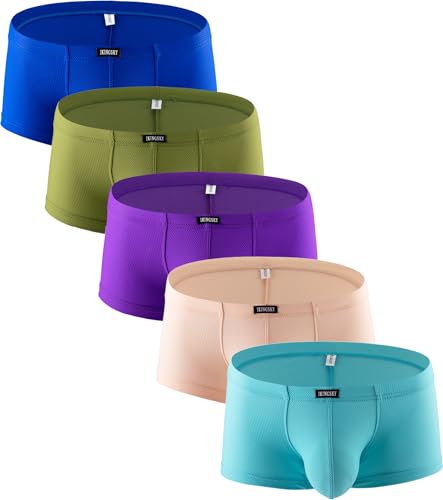 iKingsky Men's Stretch Bulge Boxer Briefs Breathable Pouch Shorts Soft Underpanties for Men