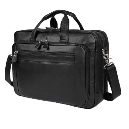 Multipocket suitcase Bag, leathers, large capacity, Waterproof Briefcase, Mens Work Bag, Versatile, Travel Messenger Crossbody Bag, for Office Business, 16.5in