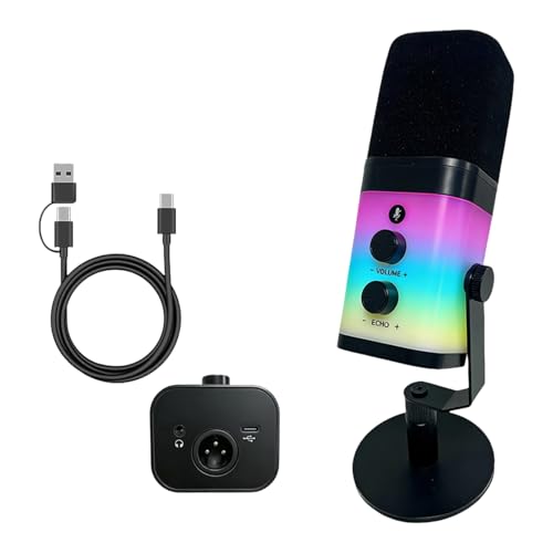 Micrófono de escritorio USB XLR dinámico contra ruido ambiental para transmisión