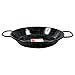 Paellera valenciana de acero esmaltado 24 cm, 2 raciones, color negro, cocinar arroces, apta para gas, vitrocerámica, cocina eléctrica y lavavajillas
