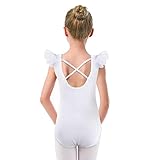 M MUNCASO Robe de Ballet pour Filles Robe de Danse pour Enfants Robe de Justaucorps de Danse pour Enfants Costume de Gymnastique pour Filles Costume de Danse à Manches Courtes