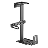 Mount-It! Under Desk PC Mount and Wall Mount, Adjustable CPU Holder with 360° Swivel, Fits Computer Towers 6.1–9.3' Wide, 8.2–10.1' Deep, Heavy Duty Steel 44 lbs Capacity, Anti-Scratch Pads
