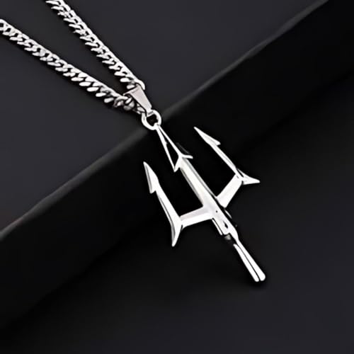 Image of Trishul Pendant Necklace, Stainless Steel For Men Women Unisex