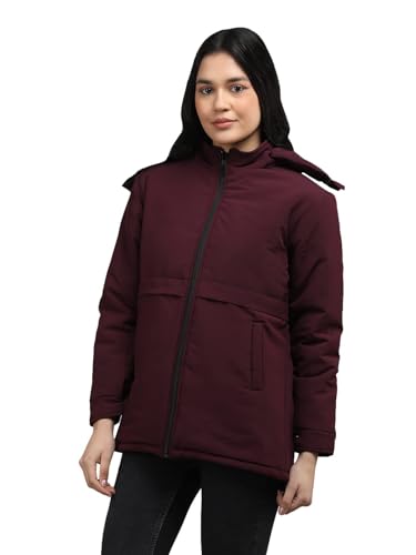 Image of CHKOKKO Women's Winter Quilted Jacket Wine Size L