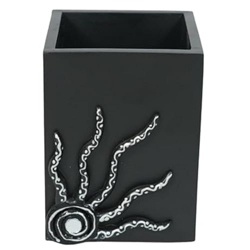 Image of Decorative Embossed Design Pencil and Pen Stand | Desk Organizer for Stationery Storage | Suitable for Office Desk, Study Table, Home and Workspace Use (Design 5)