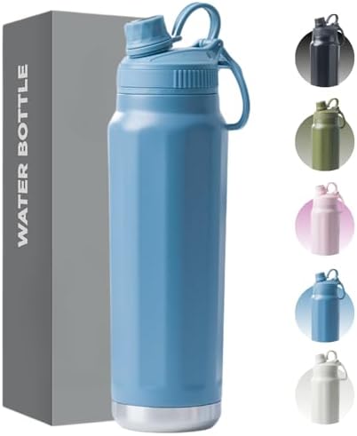 Garrafa Térmica de Aço Inox 800ml - Tampa com Alça - Sistema de P...