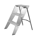 Escalera para áticos Escalera Plegable Transparente con escalones Antideslizantes, Soporte de exhibición Multifuncional for el hogar, Interior y Exterior. Escalera desplegable(Grey,3 Steps)