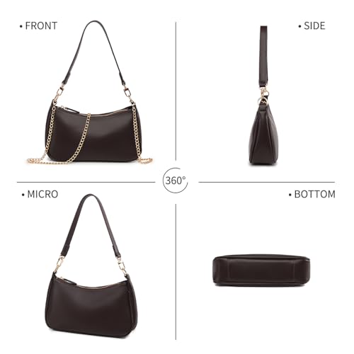 Image of Shoulder Bag for Women with 2 Removable Straps and Zipper Closure Crossbody Bags Clutch Tote HandBags Purses | with 2 Removable Straps
