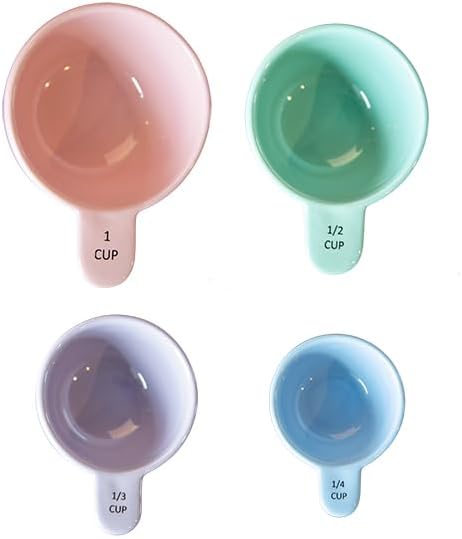 Sass & Belle Pastel Ombre Measuring Cups in Pink & Green – Perfect Measuring Spoons for Baking, Colourful Nesting Kitchen Utensils for Cooking, Decorative Gift for Home Bakers
