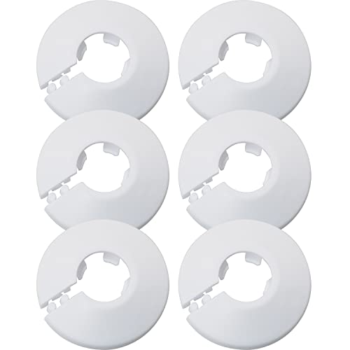 JJHXSM 6pcs 1/2inch Flange Water Pipe Cover Decoration 16mm White Pipe Cover Radiator for Wall Pipe Decoration
