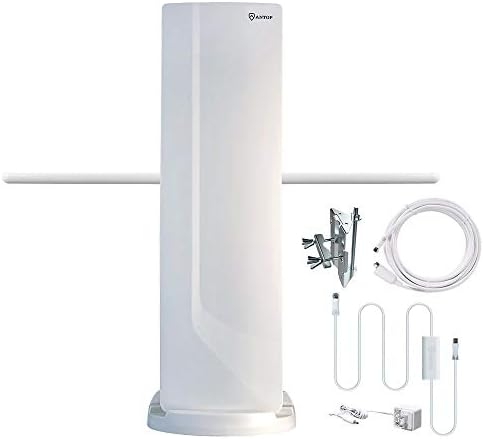 ANTOP Outdoor TV Antenna, HDTV Antenna Powerful 70 Miles Multi-Directional Reception with VHF UHF Enhanced and Smartpass Amplifier and 4G LTE Filter Fit Indoor/Outdoor/RV/Attic